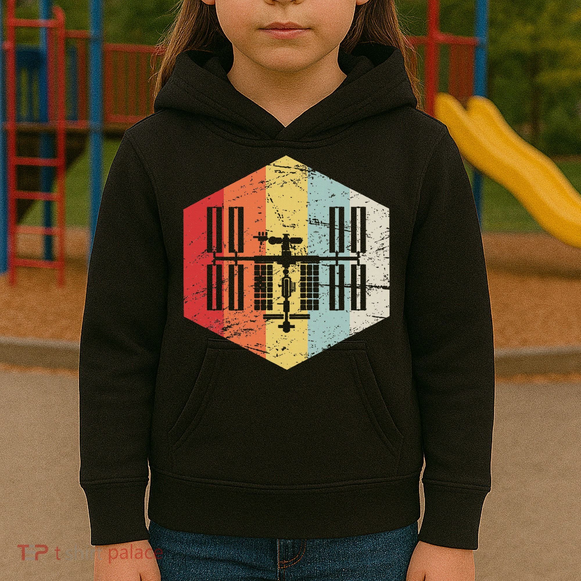 Retro International Space Station Kids Hoodie
