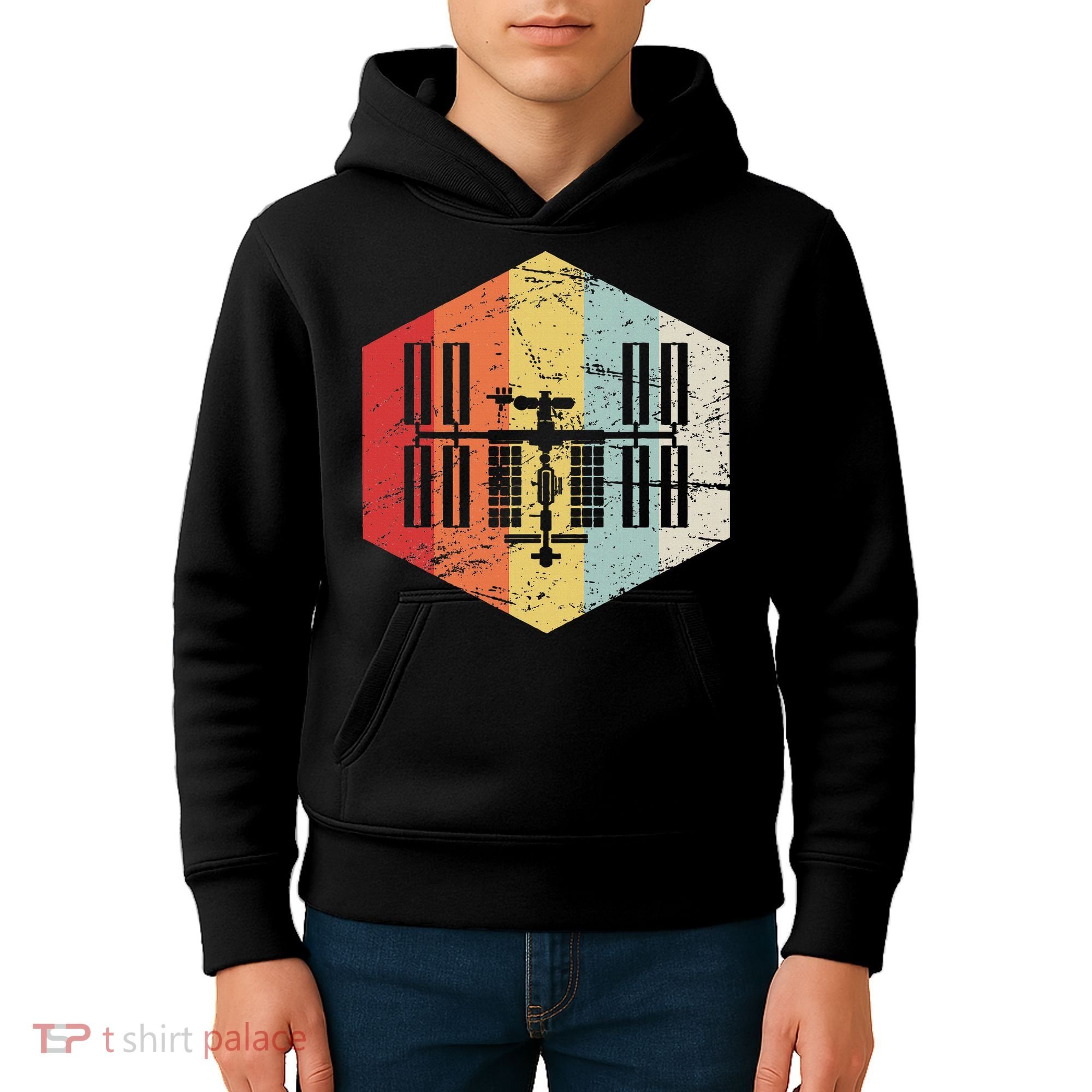 Retro International Space Station Kids Hoodie