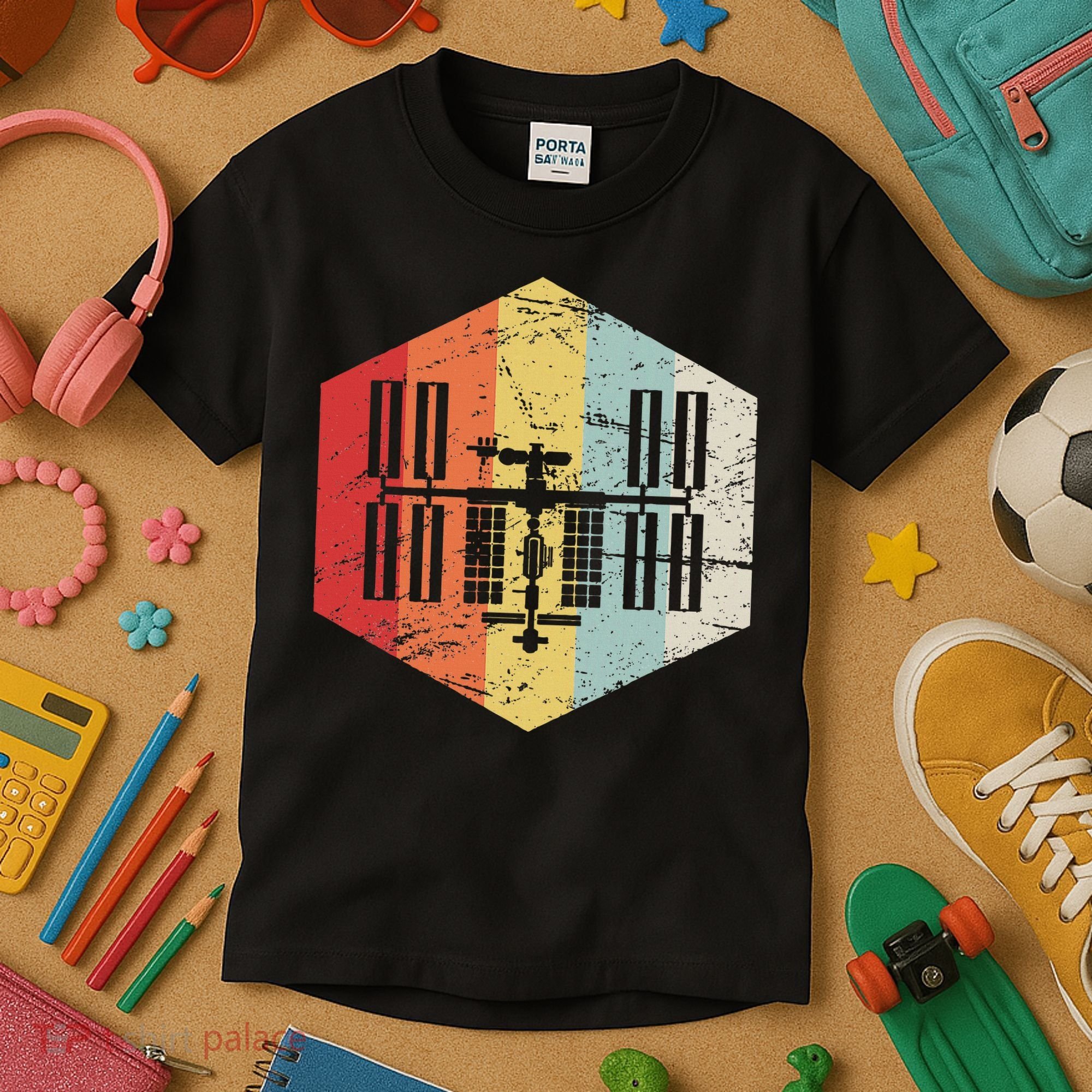 Retro International Space Station Kids T-Shirt