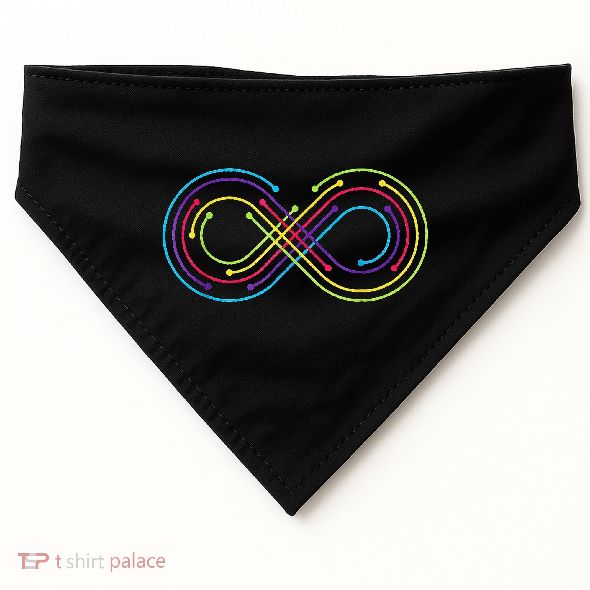 Rainbow Infinity Symbol Pride Autism Awareness Neurodiverse USA-Made Doggie Bandana