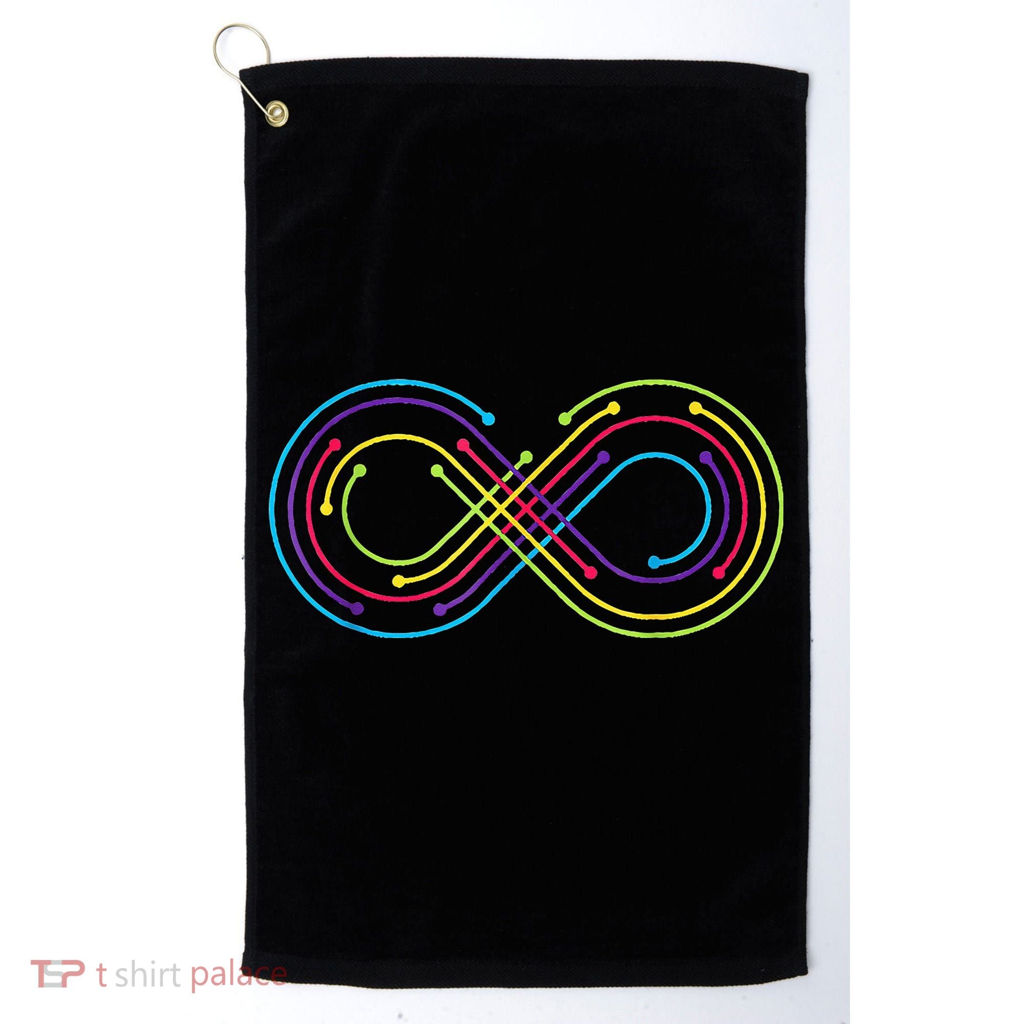 Rainbow Infinity Symbol Pride Autism Awareness Neurodiverse Golf Towel