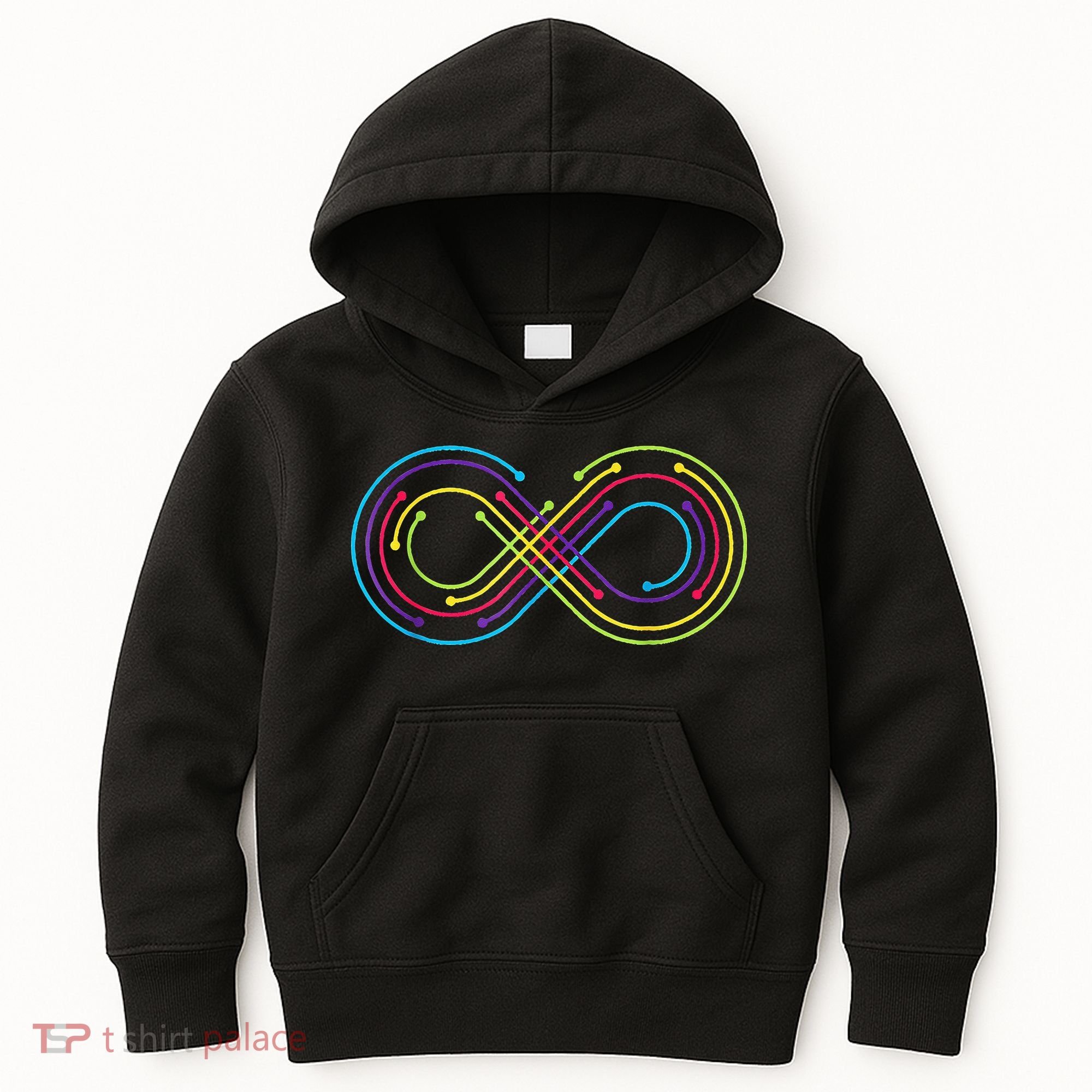 Rainbow Infinity Symbol Pride Autism Awareness Neurodiverse Kids Hoodie