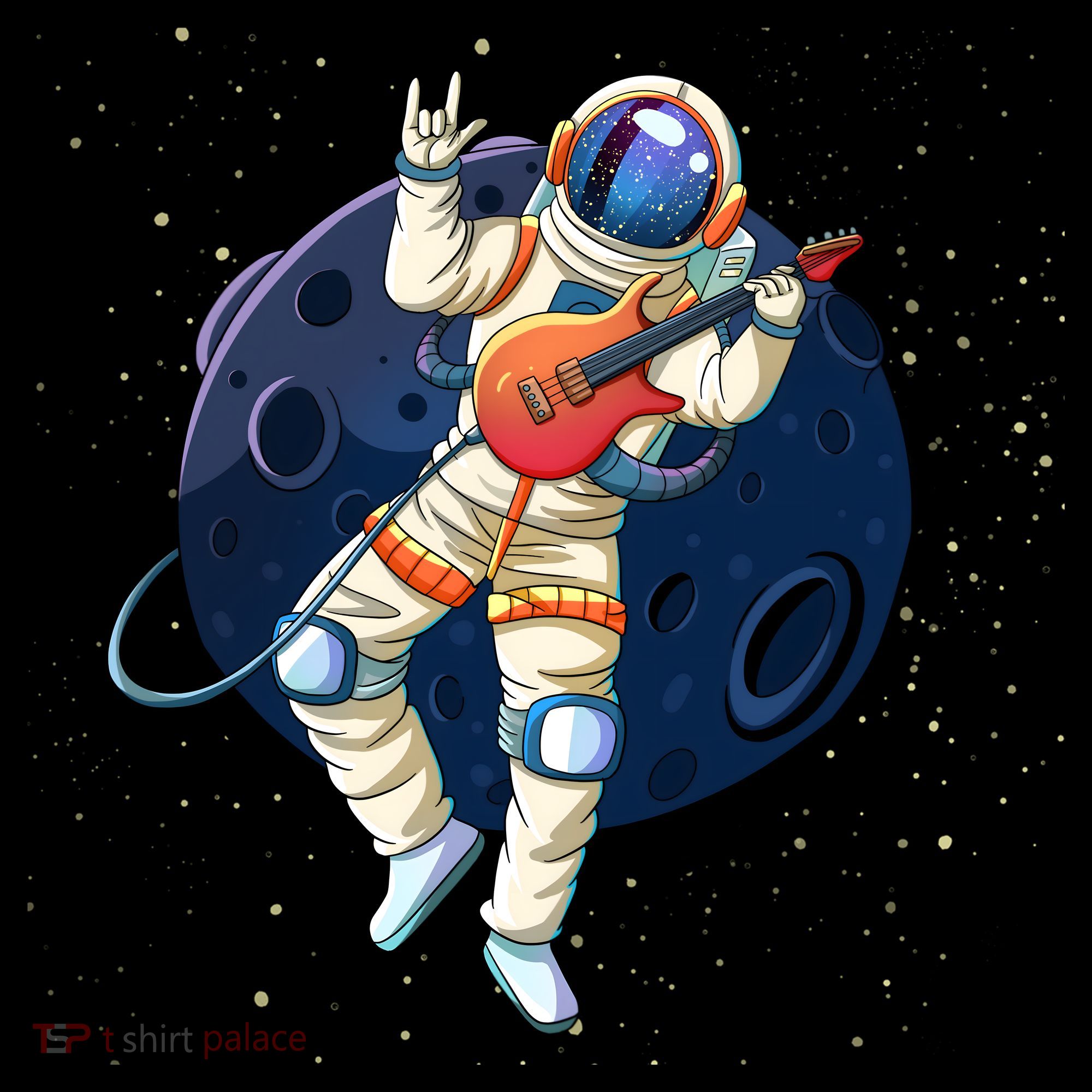 Rocking In Space Astronaut Rock Women's Hoodie