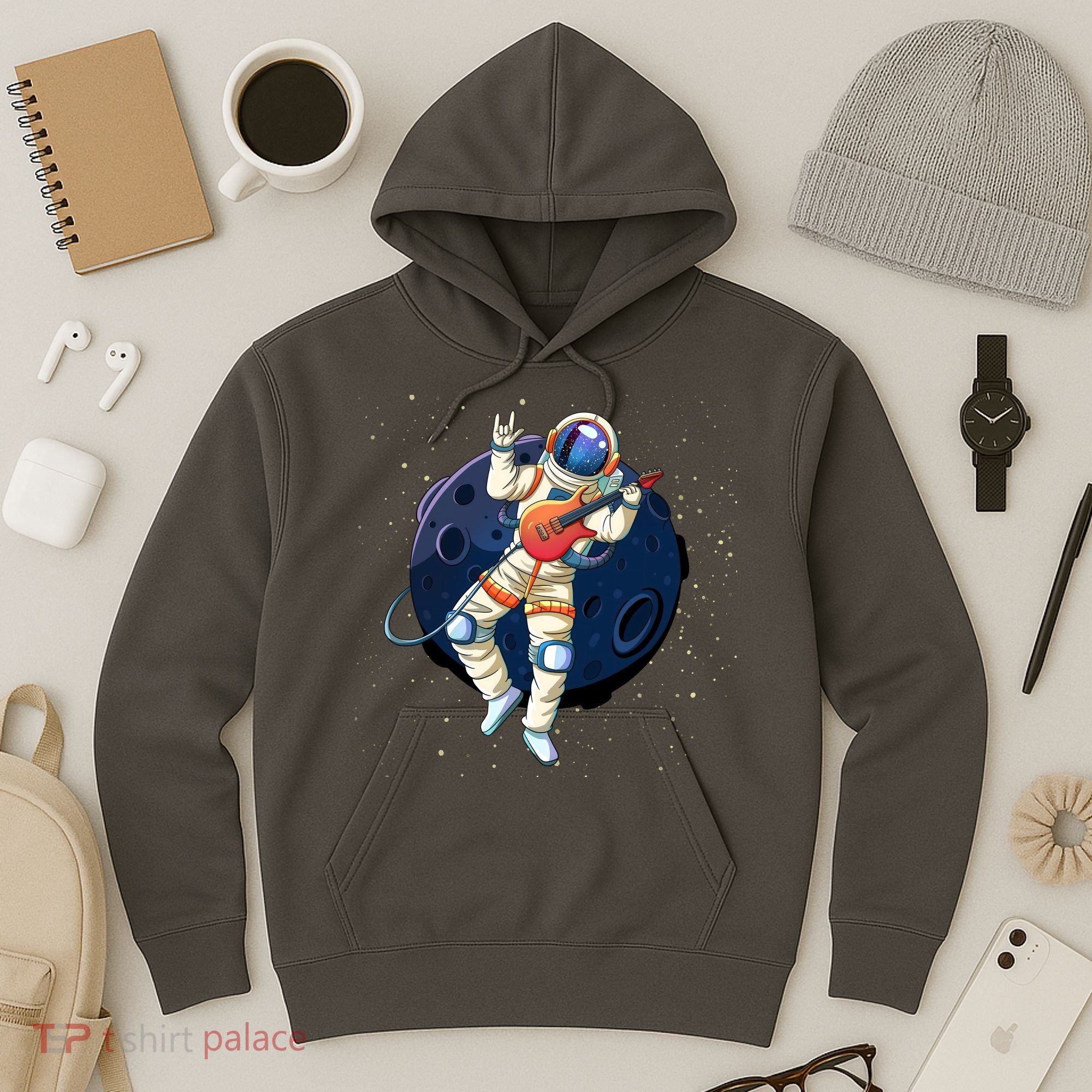 Rocking In Space Astronaut Rock Hoodie