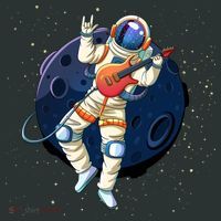 Rocking In Space Astronaut Rock Button thumb 1