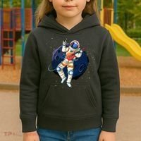 Rocking In Space Astronaut Rock Kids Hoodie thumb 3