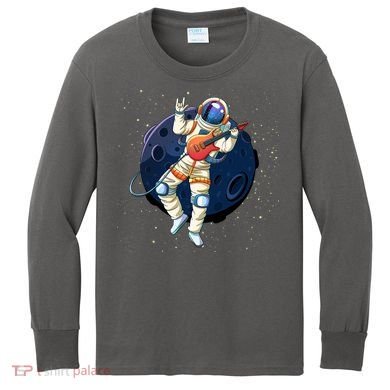 Rocking In Space Astronaut Rock Kids Long Sleeve Shirt