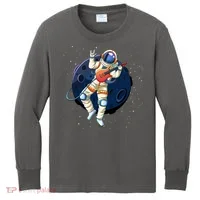 Rocking In Space Astronaut Rock Kids Long Sleeve Shirt thumb 0