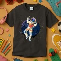 Rocking In Space Astronaut Rock Kids T-Shirt thumb 3