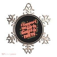 Retro I Support The Girl Gays And Theys Ally Pride Month Ornament thumb 0