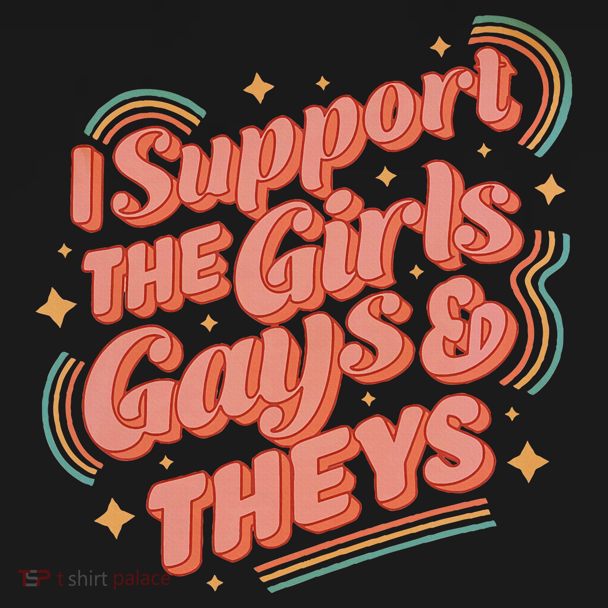 Retro I Support The Girl Gays And Theys Ally Pride Month Ornament