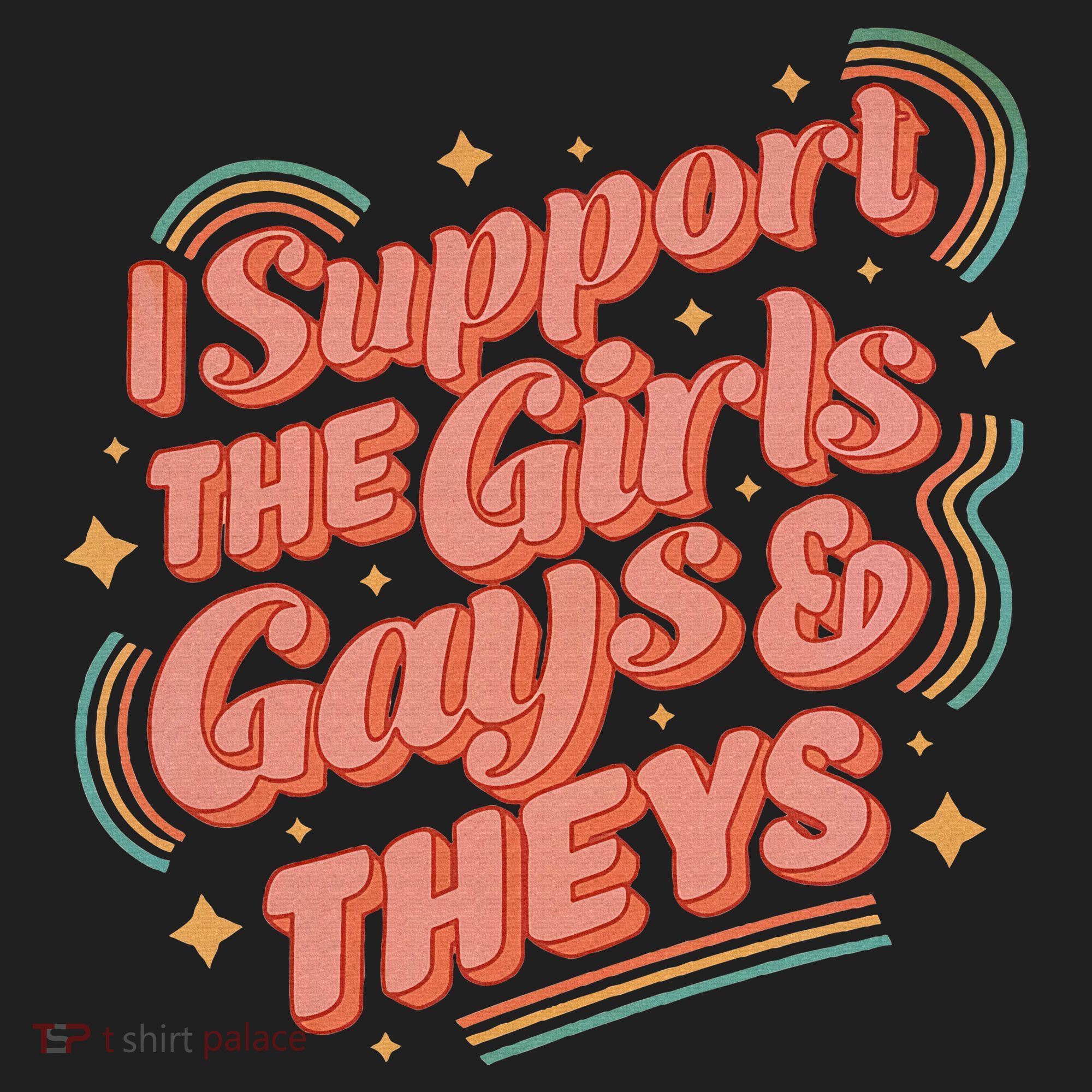 Retro I Support The Girl Gays And Theys Ally Pride Month Golf Towel