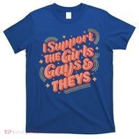 Retro I Support The Girl Gays And Theys Ally Pride Month T-Shirt thumb 0