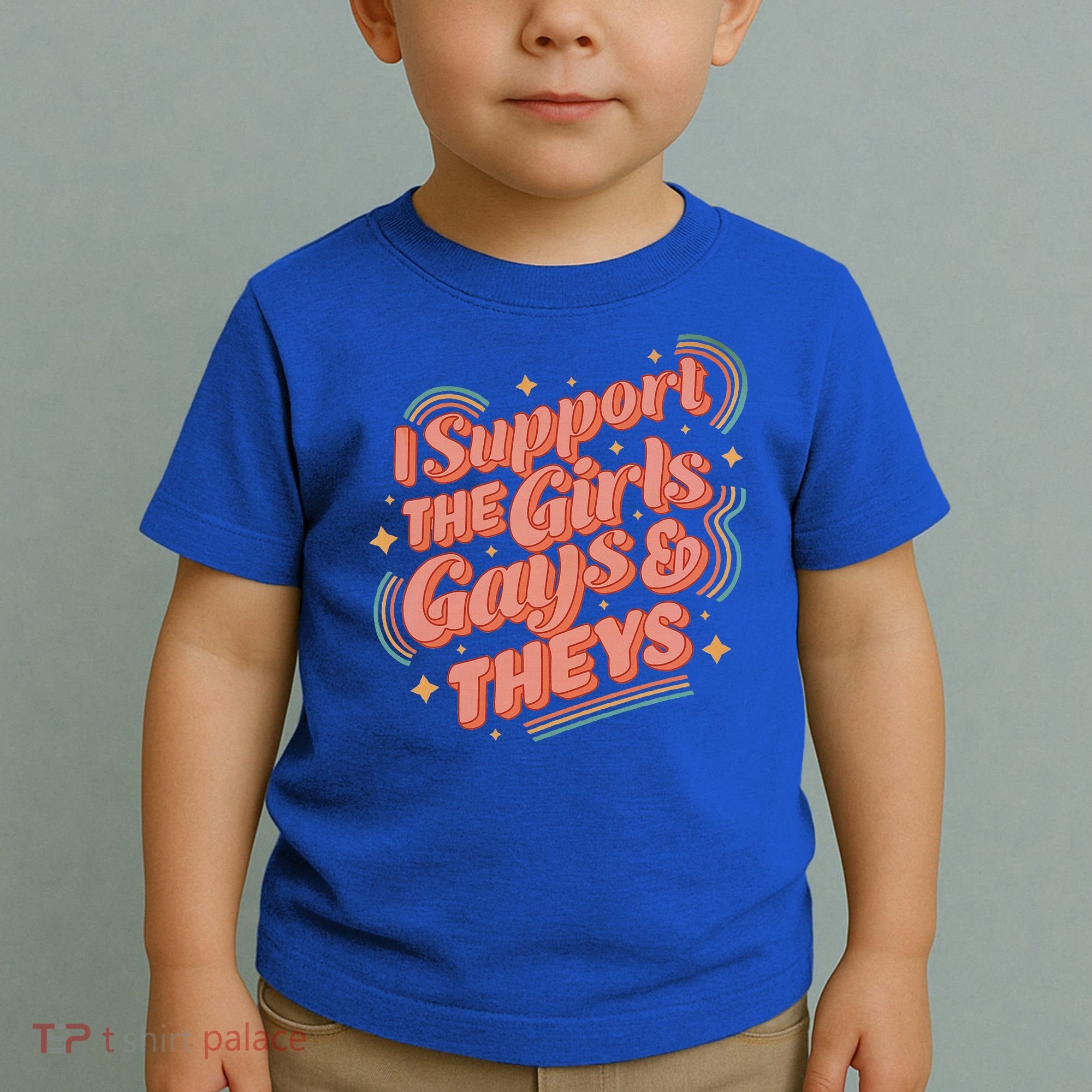 Retro I Support The Girl Gays And Theys Ally Pride Month Toddler T-Shirt