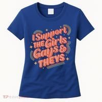 Retro I Support The Girl Gays And Theys Ally Pride Month Women's T-Shirt thumb 0