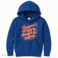 Retro I Support The Girl Gays And Theys Ally Pride Month Kids Hoodie thumb 0