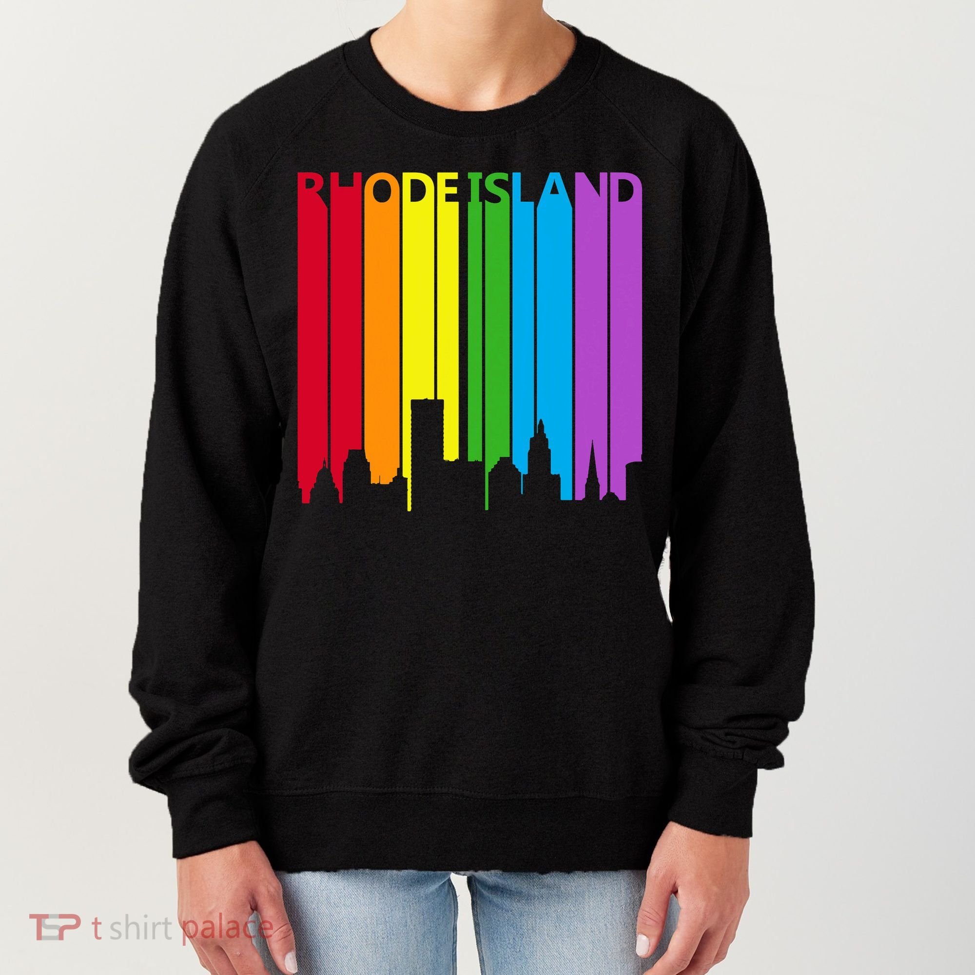 Rhode Island Skyline Lgbt Pride Women's Sweatshirt