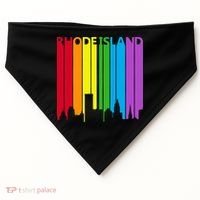 Rhode Island Skyline Lgbt Pride USA-Made Doggie Bandana thumb 0