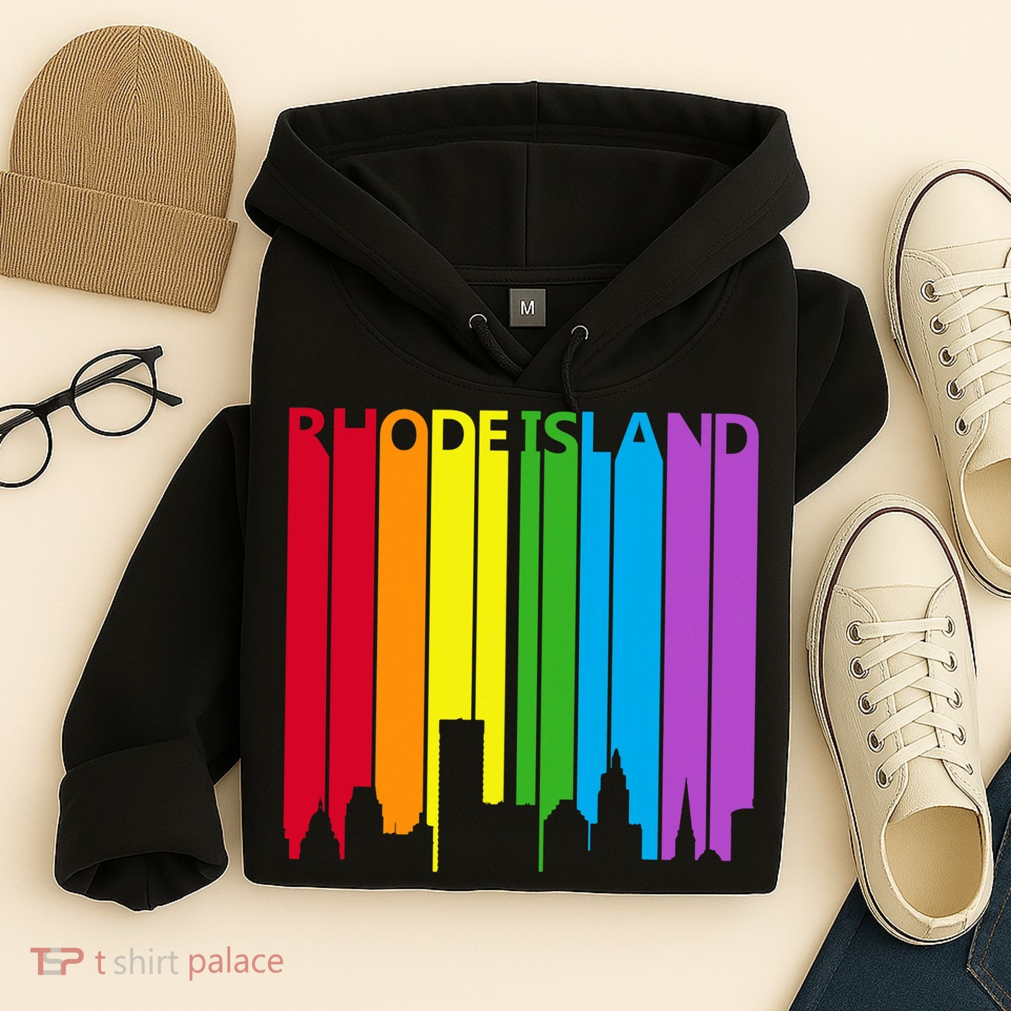Rhode Island Skyline Lgbt Pride Hoodie