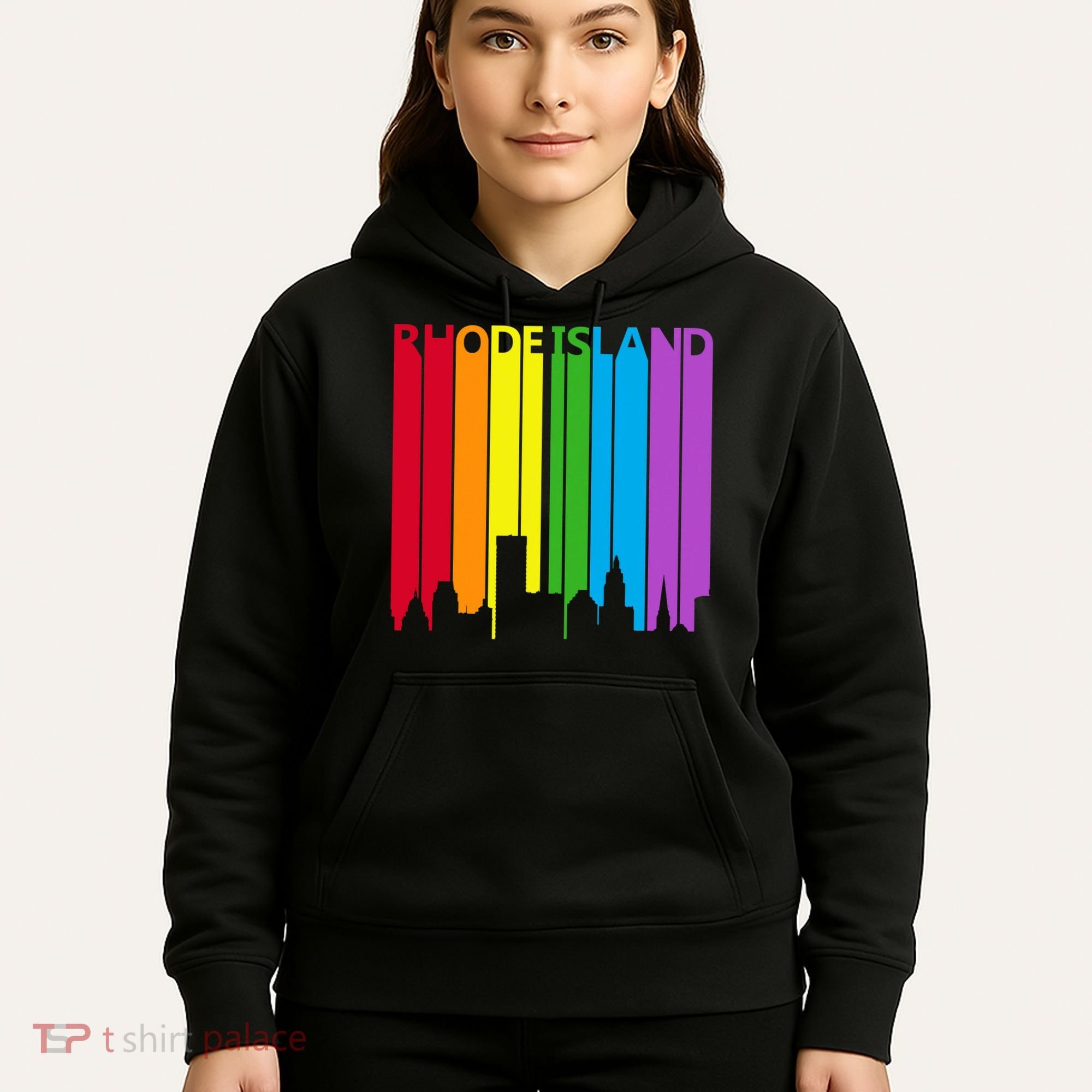 Rhode Island Skyline Lgbt Pride Hoodie