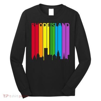 Rhode Island Skyline Lgbt Pride Long Sleeve Shirt