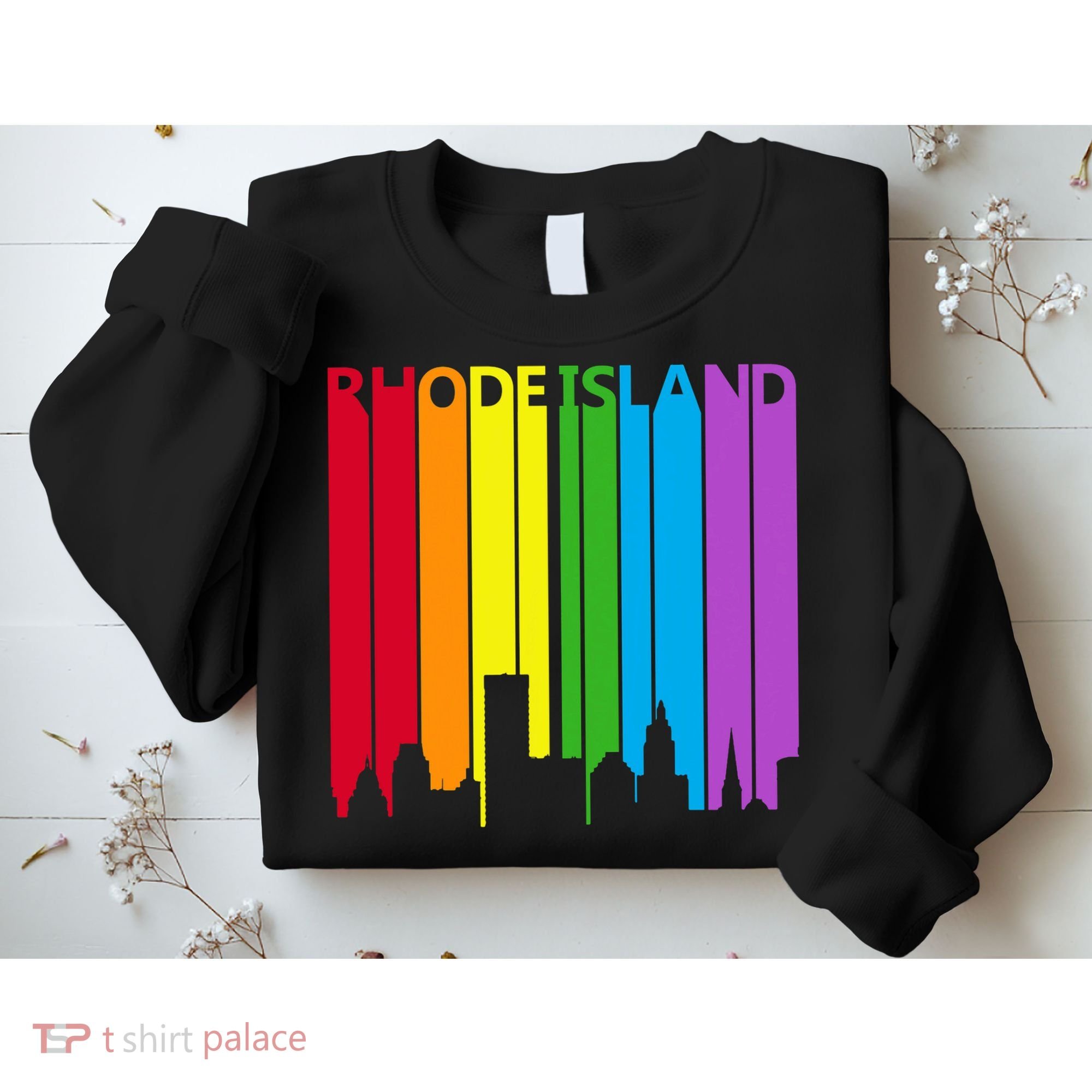 Rhode Island Skyline Lgbt Pride Sweatshirt