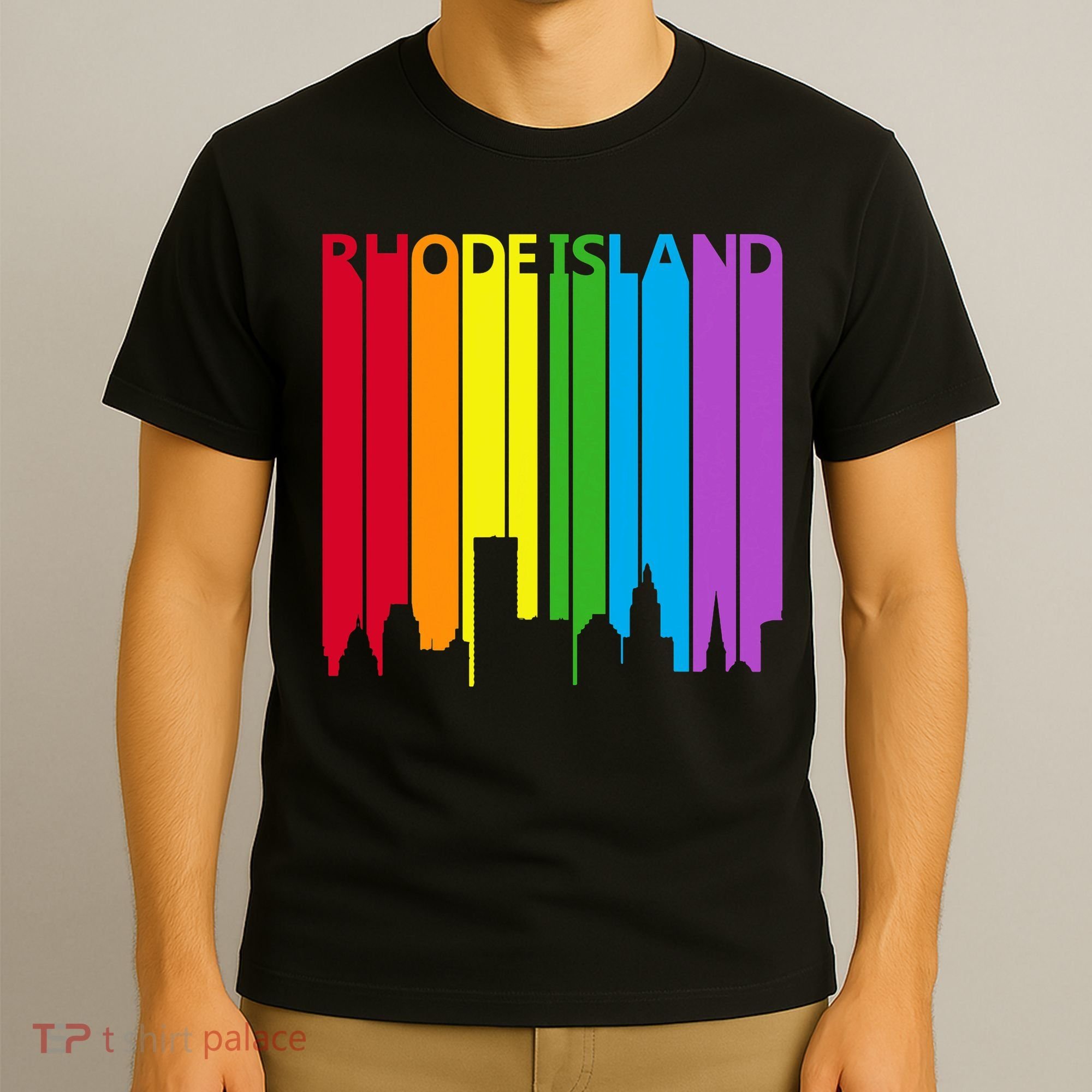 Rhode Island Skyline Lgbt Pride T-Shirt
