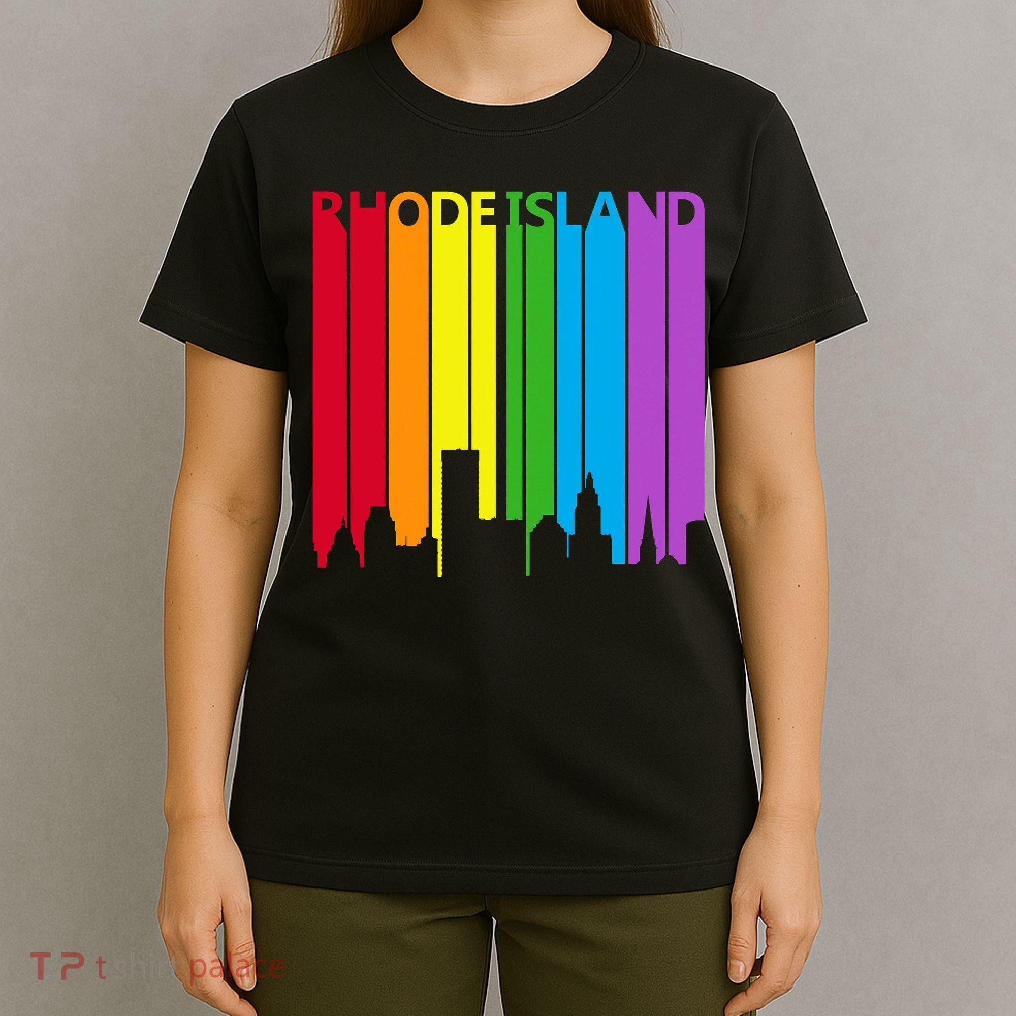Rhode Island Skyline Lgbt Pride T-Shirt