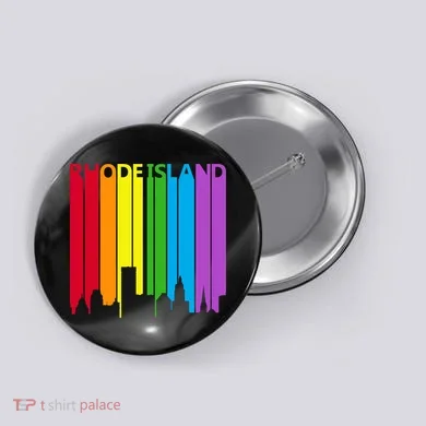 Rhode Island Skyline Lgbt Pride Button