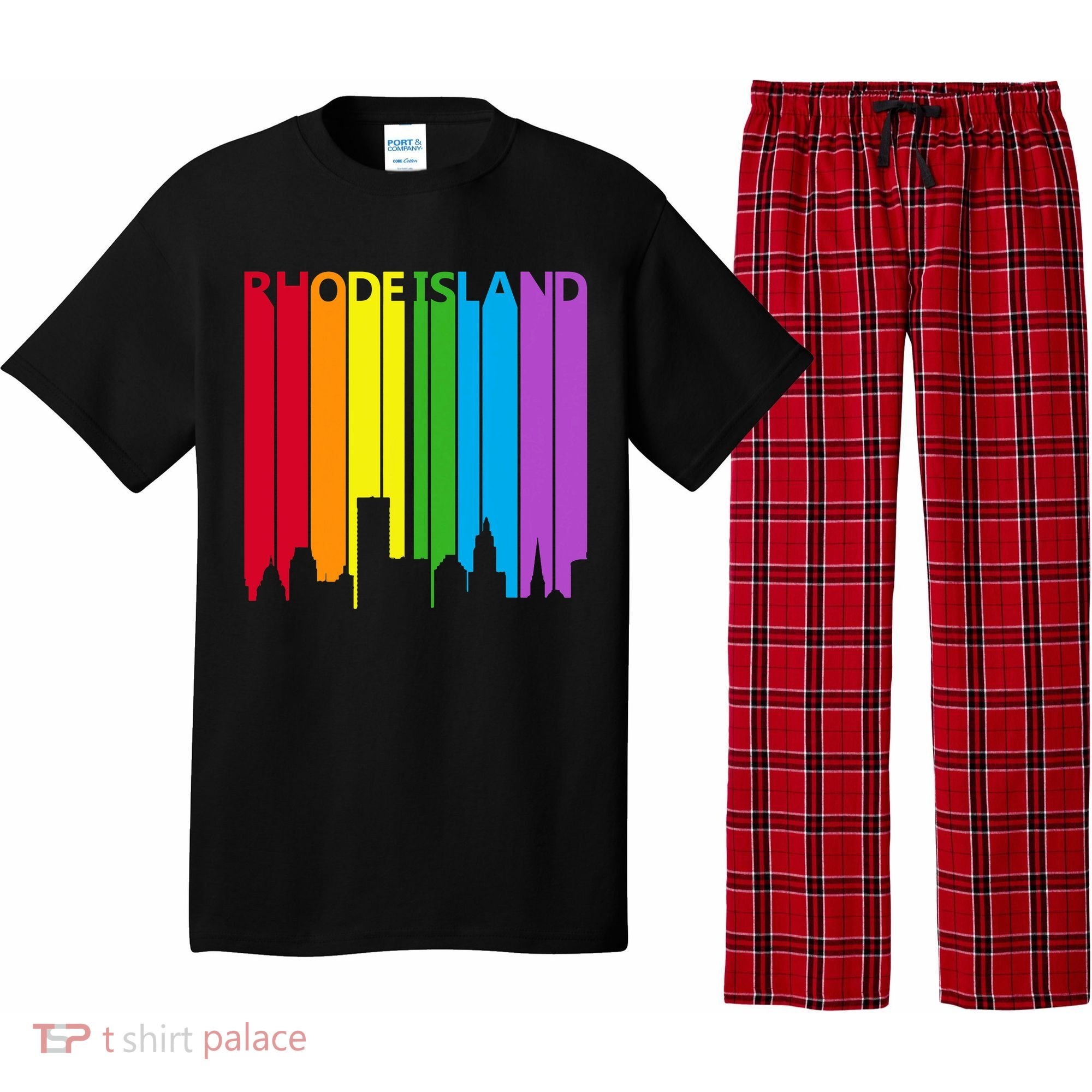 Rhode Island Skyline Lgbt Pride Pajama Set