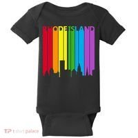 Rhode Island Skyline Lgbt Pride Baby Bodysuit thumb 0