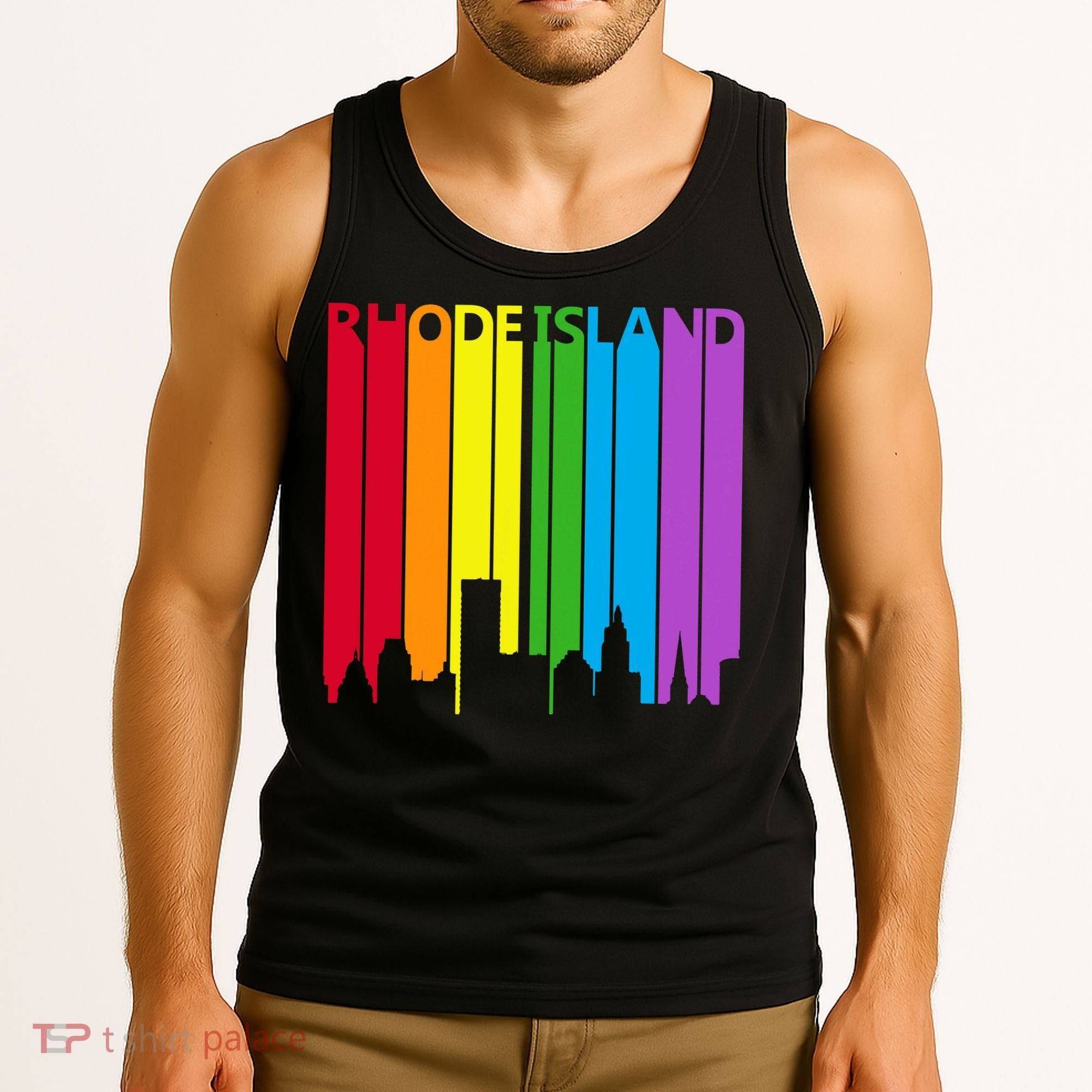 Rhode Island Skyline Lgbt Pride Tank Top