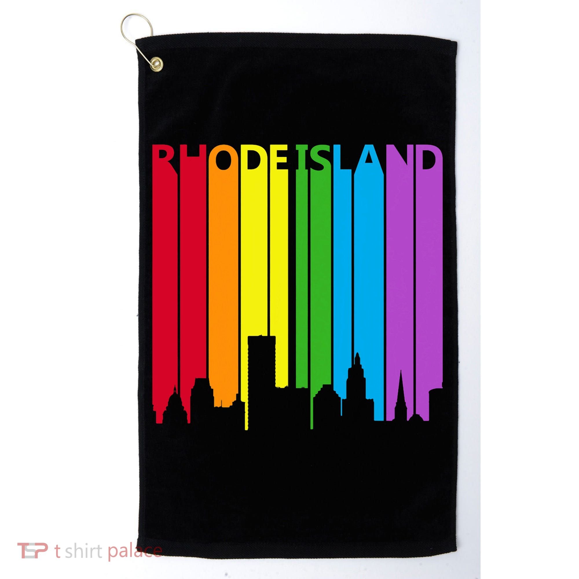 Rhode Island Skyline Lgbt Pride Golf Towel
