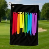 Rhode Island Skyline Lgbt Pride Golf Towel thumb 1