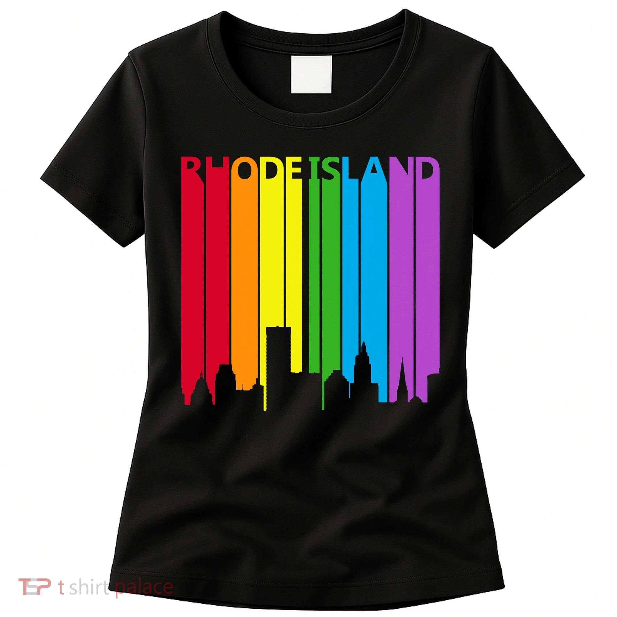 Rhode Island Skyline Lgbt Pride Women's T-Shirt