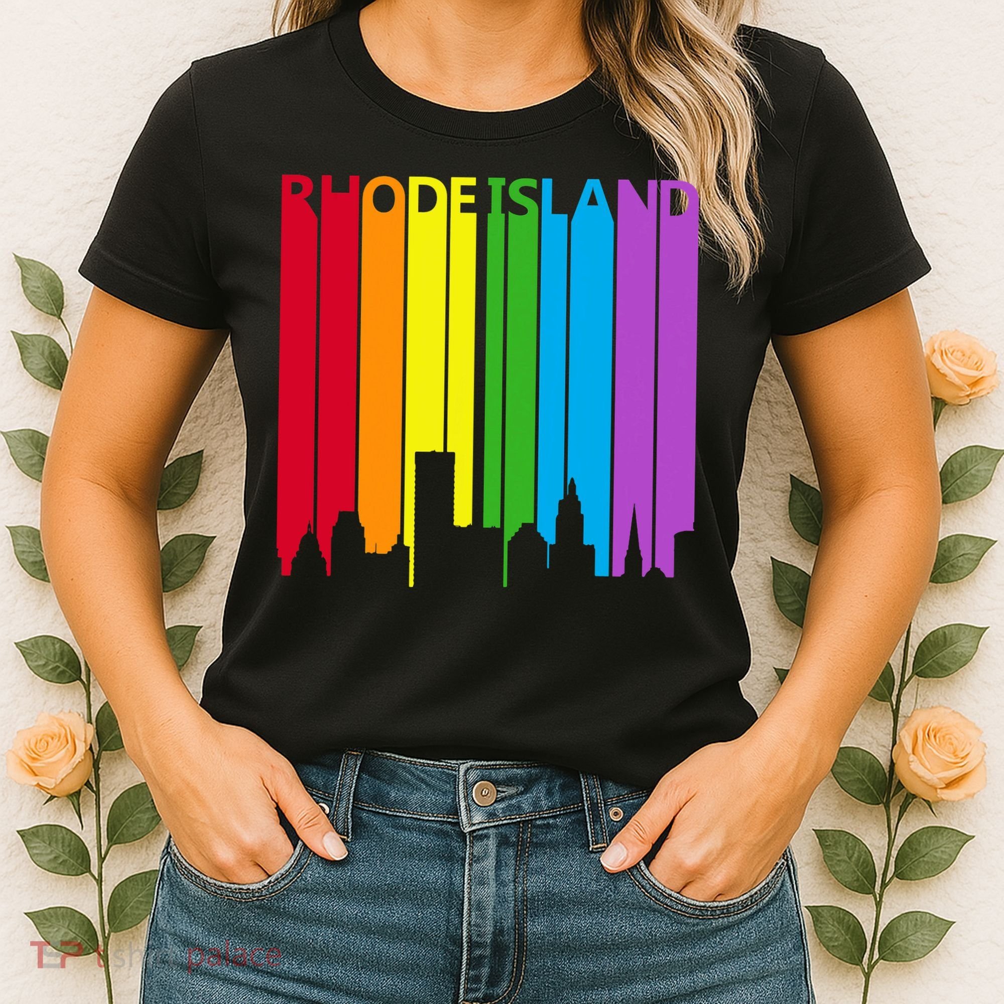 Rhode Island Skyline Lgbt Pride Women's T-Shirt