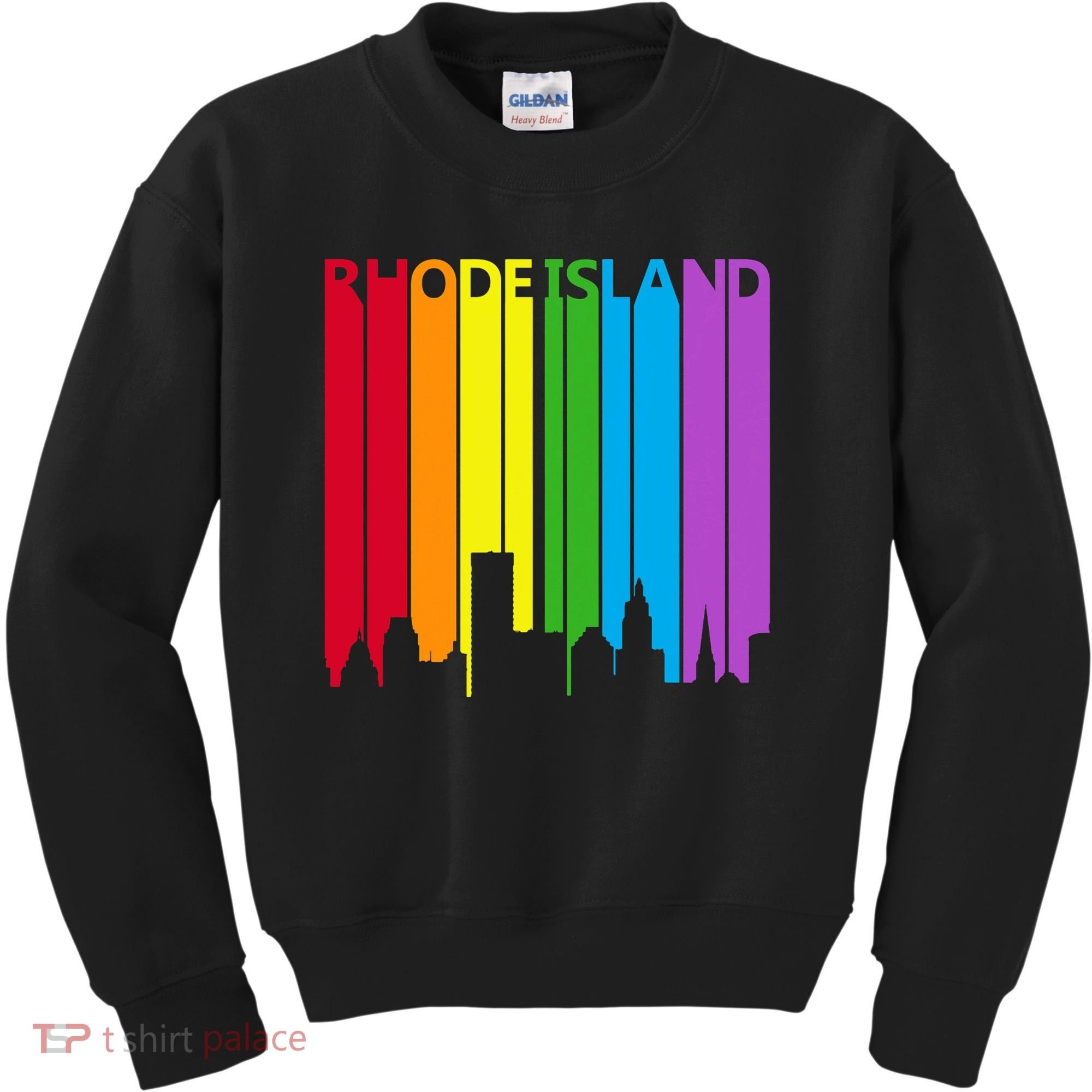 Rhode Island Skyline Lgbt Pride Kids Sweatshirt