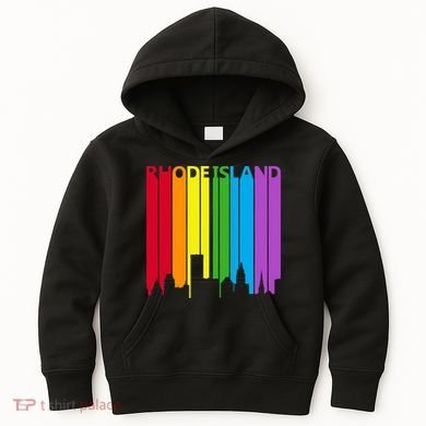 Rhode Island Skyline Lgbt Pride Kids Hoodie