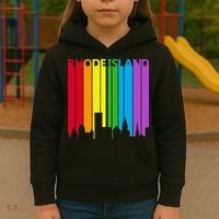 Rhode Island Skyline Lgbt Pride Kids Hoodie thumb 3