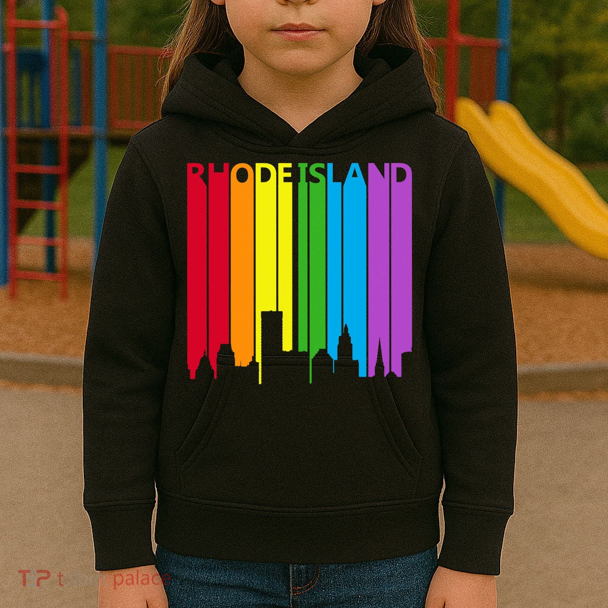 Rhode Island Skyline Lgbt Pride Kids Hoodie