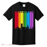 Rhode Island Skyline Lgbt Pride Kids T-Shirt thumb 0
