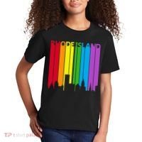 Rhode Island Skyline Lgbt Pride Kids T-Shirt thumb 2