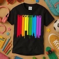 Rhode Island Skyline Lgbt Pride Kids T-Shirt thumb 3