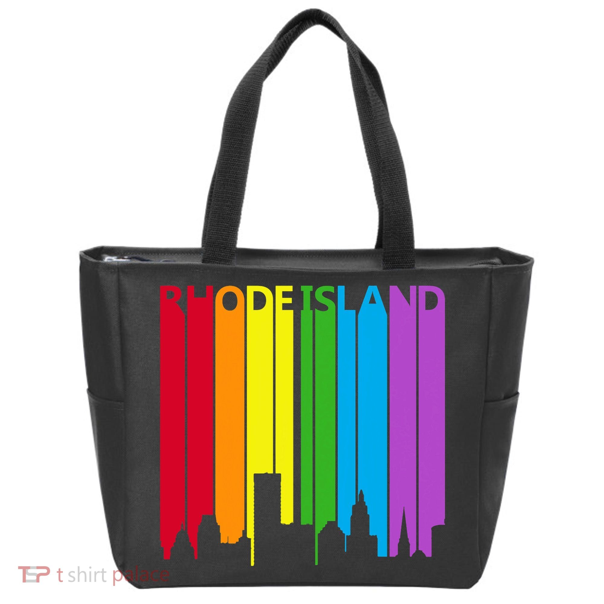 Rhode Island Skyline Lgbt Pride Tote Bag