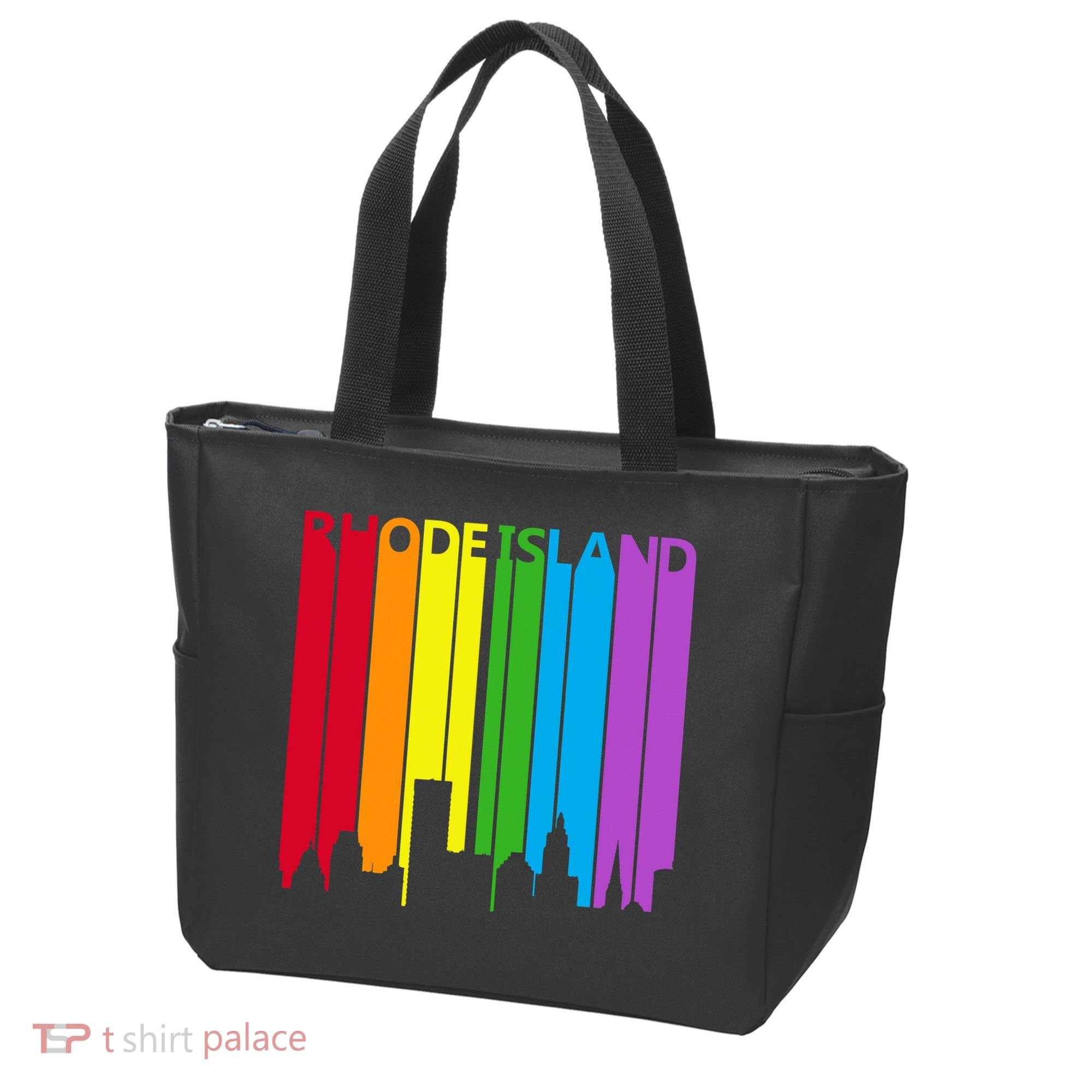 Rhode Island Skyline Lgbt Pride Tote Bag