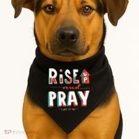Rise And Pray Luke 22:16 USA-Made Doggie Bandana thumb 1