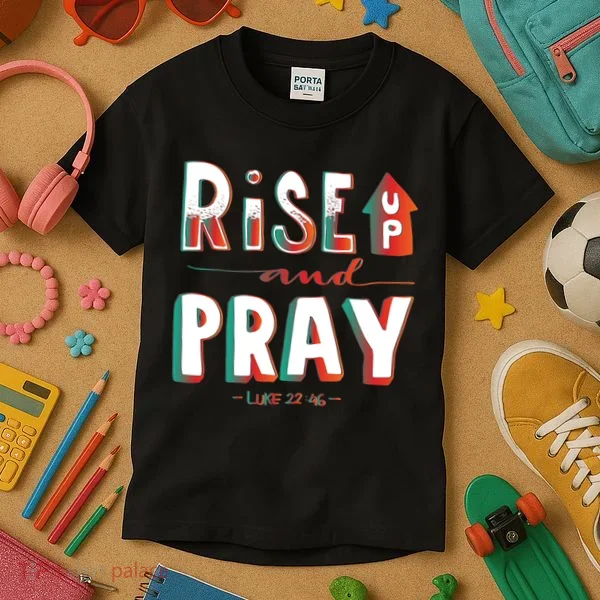 Rise And Pray Luke 22:16 Kids T-Shirt