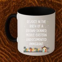 Rejoice In The Birth Of A Brown Skinned Middle Eastern Xmas  Coffee Mug thumb 2