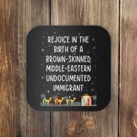 Rejoice In The Birth Of A Brown Skinned Middle Eastern Xmas  Coaster thumb 0