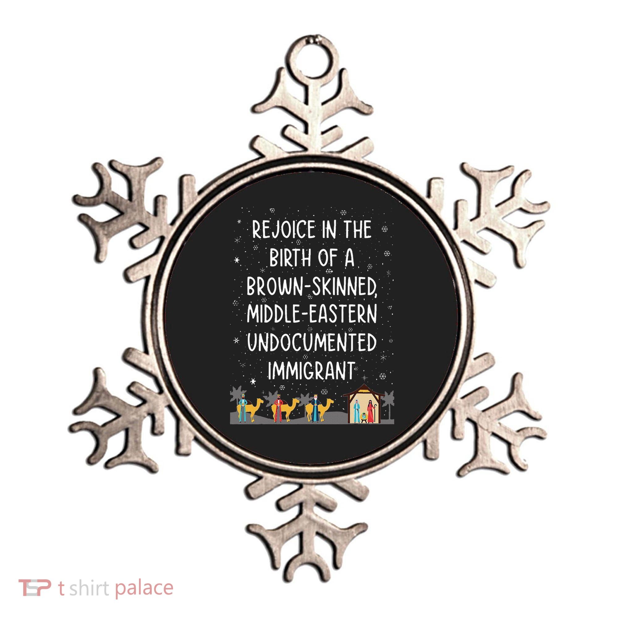 Rejoice In The Birth Of A Brown Skinned Middle Eastern Xmas  Ornament